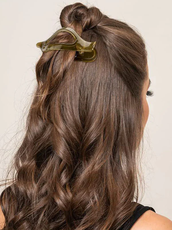 Geometric Hollow Solid Color Hair Clips - Image 2