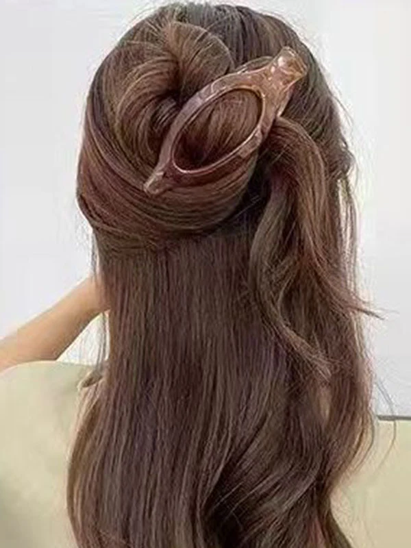 Geometric Hollow Solid Color Hair Clips - Image 6