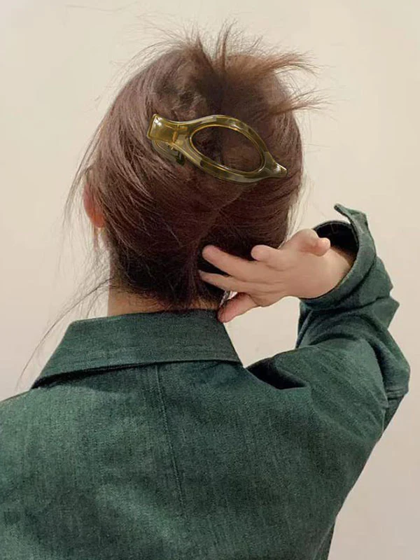 Geometric Hollow Solid Color Hair Clips - Image 7