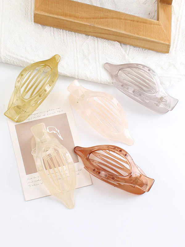 Geometric Hollow Solid Color Hair Clips - Image 9