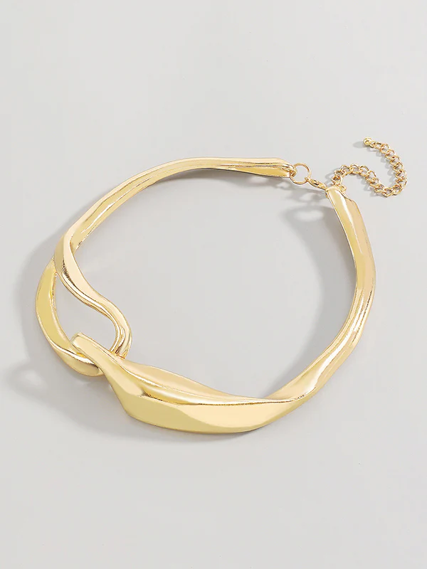 Geometric Hollow Solid Color Necklaces Accessories - Image 6