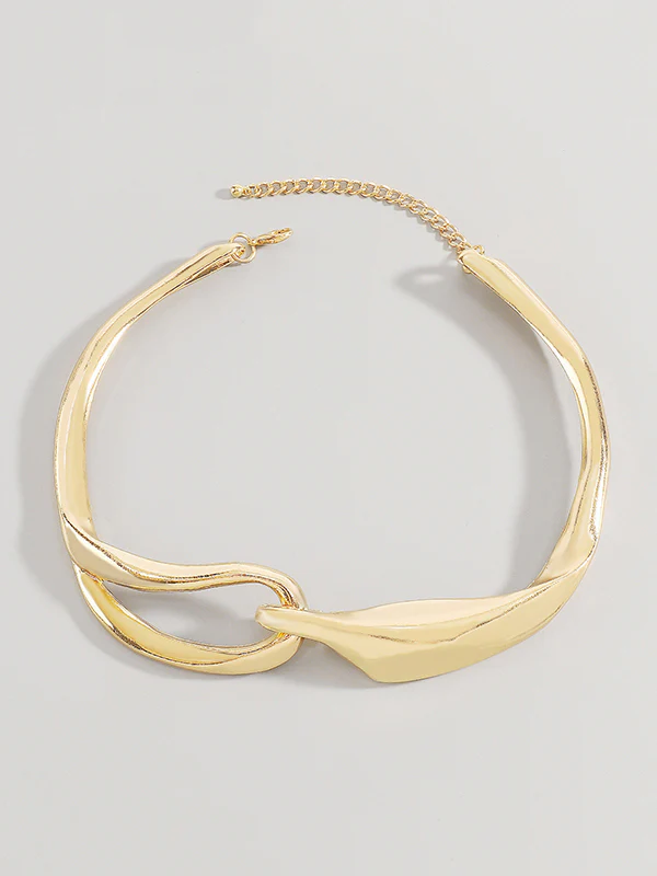 Geometric Hollow Solid Color Necklaces Accessories - Image 7