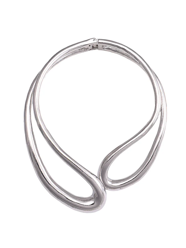 Geometric Hollow Solid Color Necklaces Accessories - Image 11