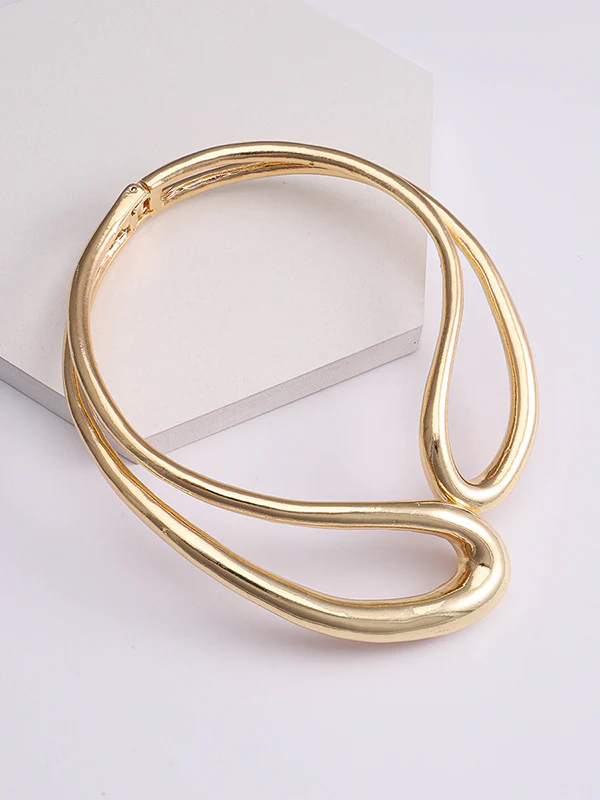 Geometric Hollow Solid Color Necklaces Accessories - Image 5