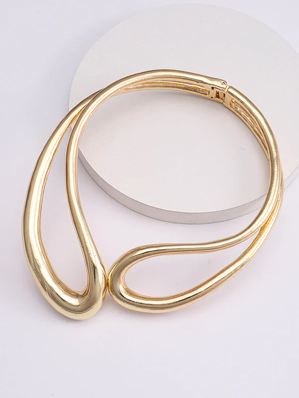 Geometric Hollow Solid Color Necklaces Accessories - Image 6