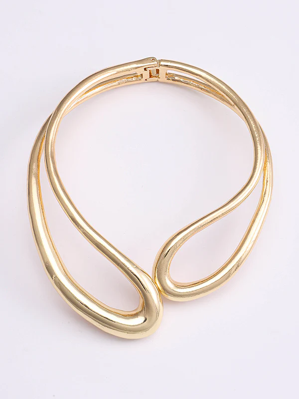 Geometric Hollow Solid Color Necklaces Accessories - Image 7