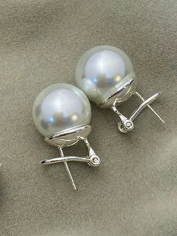 Geometric Imitation Pearl Earrings Accessories - Image 3
