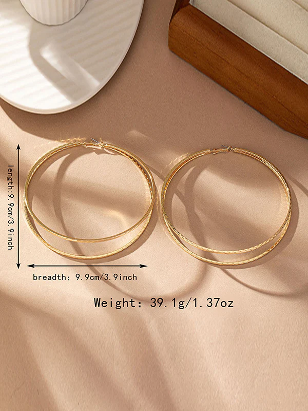 Geometric Layered Earrings Accessories - Image 2