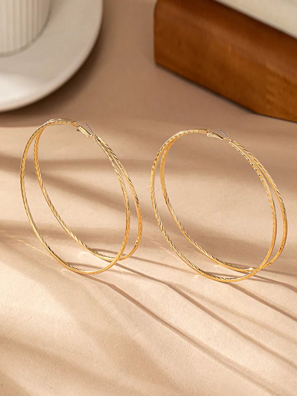 Geometric Layered Earrings Accessories - Image 3