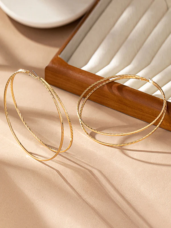 Geometric Layered Earrings Accessories - Image 4