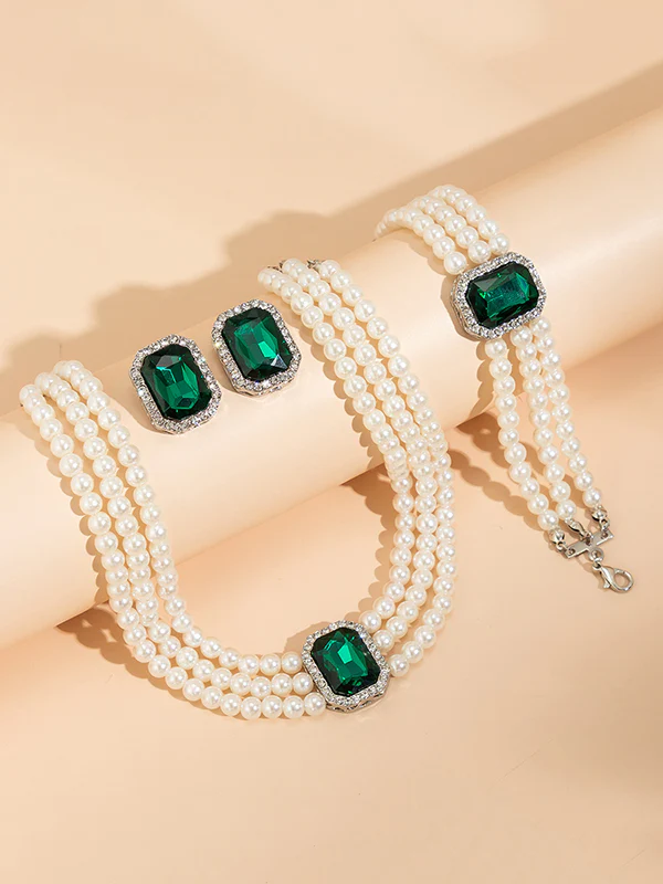 Geometric Layered Rhine Stones Bracelet Accessories + Necklaces Accessories + Earrings Accessories - Image 15