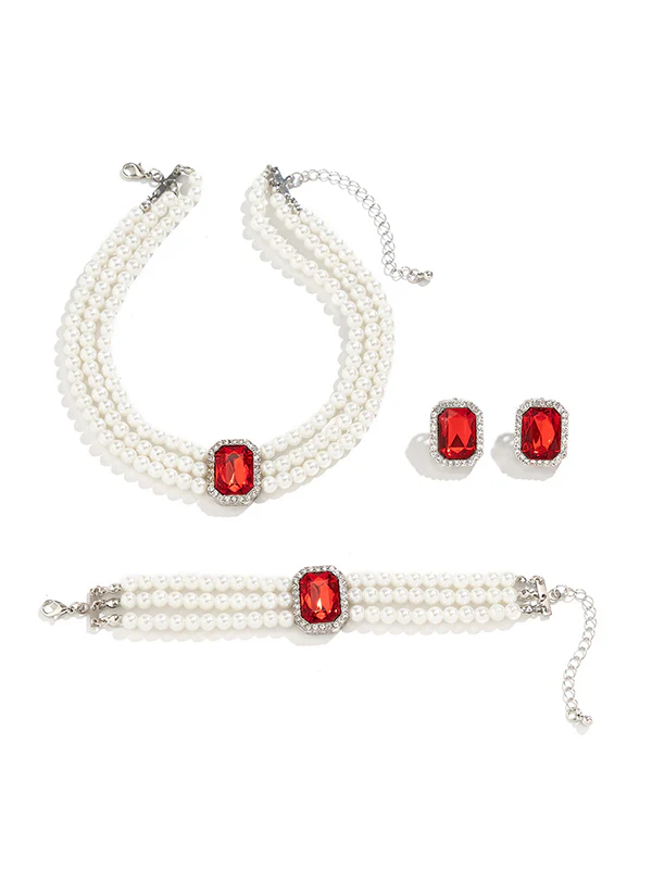 Geometric Layered Rhine Stones Bracelet Accessories + Necklaces Accessories + Earrings Accessories - Image 20