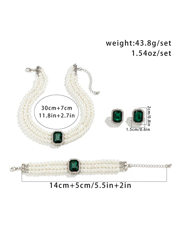 Geometric Layered Rhine Stones Bracelet Accessories + Necklaces Accessories + Earrings Accessories - Image 21
