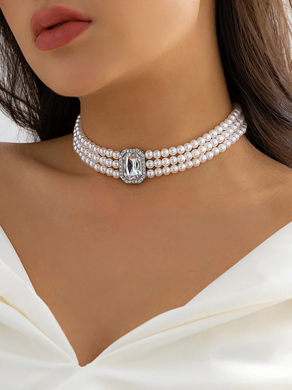 Geometric Layered Rhine Stones Bracelet Accessories + Necklaces Accessories + Earrings Accessories - Image 7