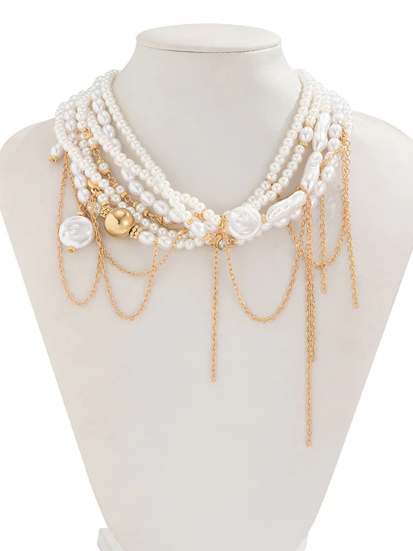 Geometric Layered Tasseled Necklaces Accessories - Image 7
