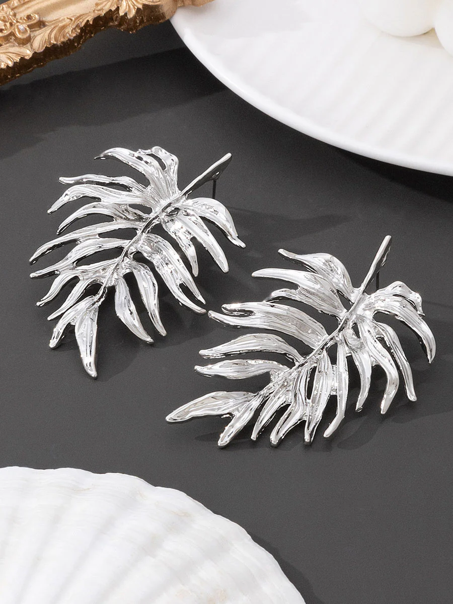 Geometric Leaves Shape Earrings Accessories - Image 3