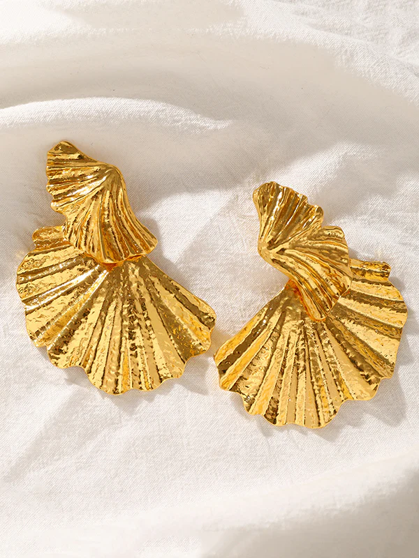 Geometric Leaves Shape Solid Color Drop Earrings - Image 10