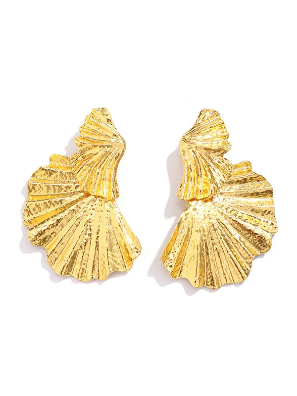Geometric Leaves Shape Solid Color Drop Earrings - Image 11