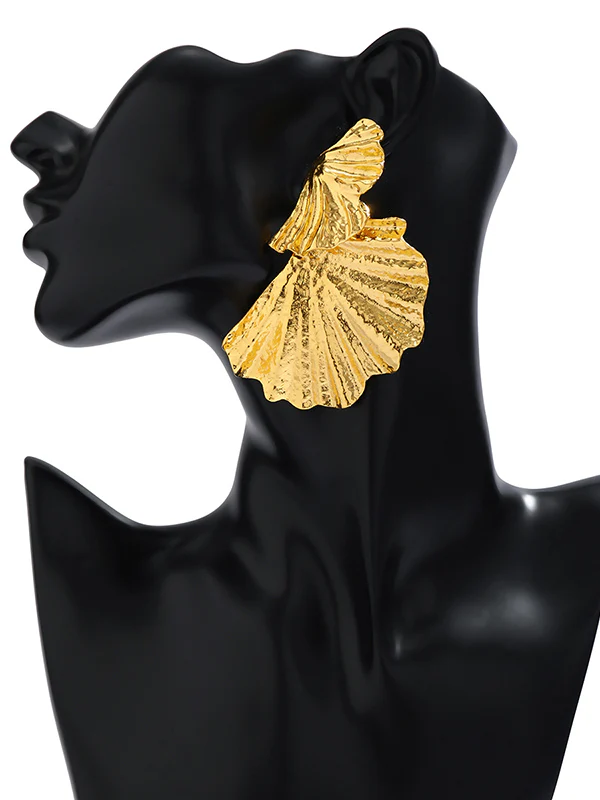 Geometric Leaves Shape Solid Color Drop Earrings - Image 12