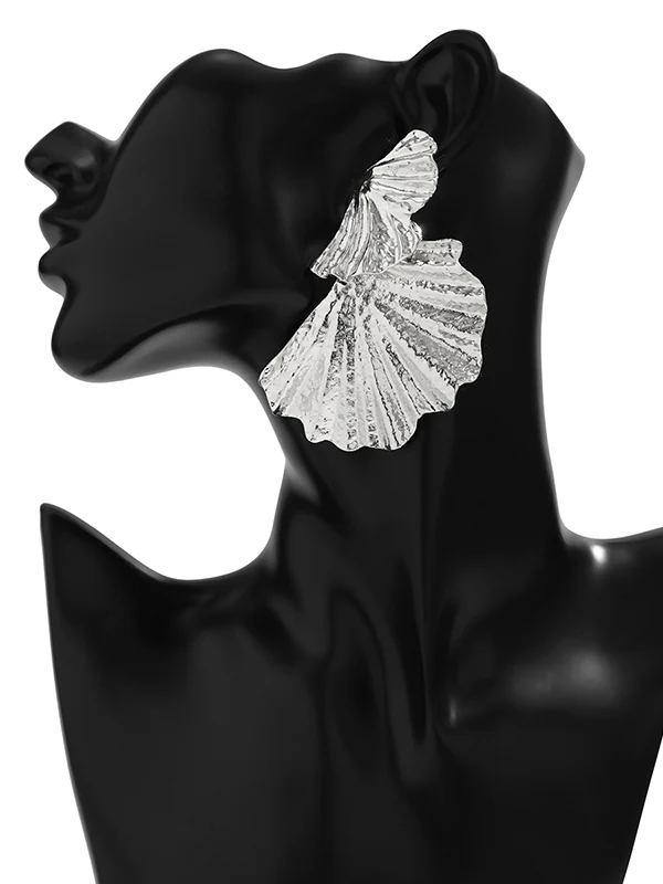 Geometric Leaves Shape Solid Color Drop Earrings - Image 13