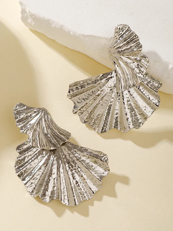 Geometric Leaves Shape Solid Color Drop Earrings - Image 8