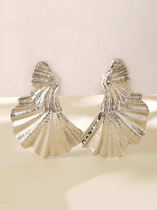 Geometric Leaves Shape Solid Color Drop Earrings - Image 9