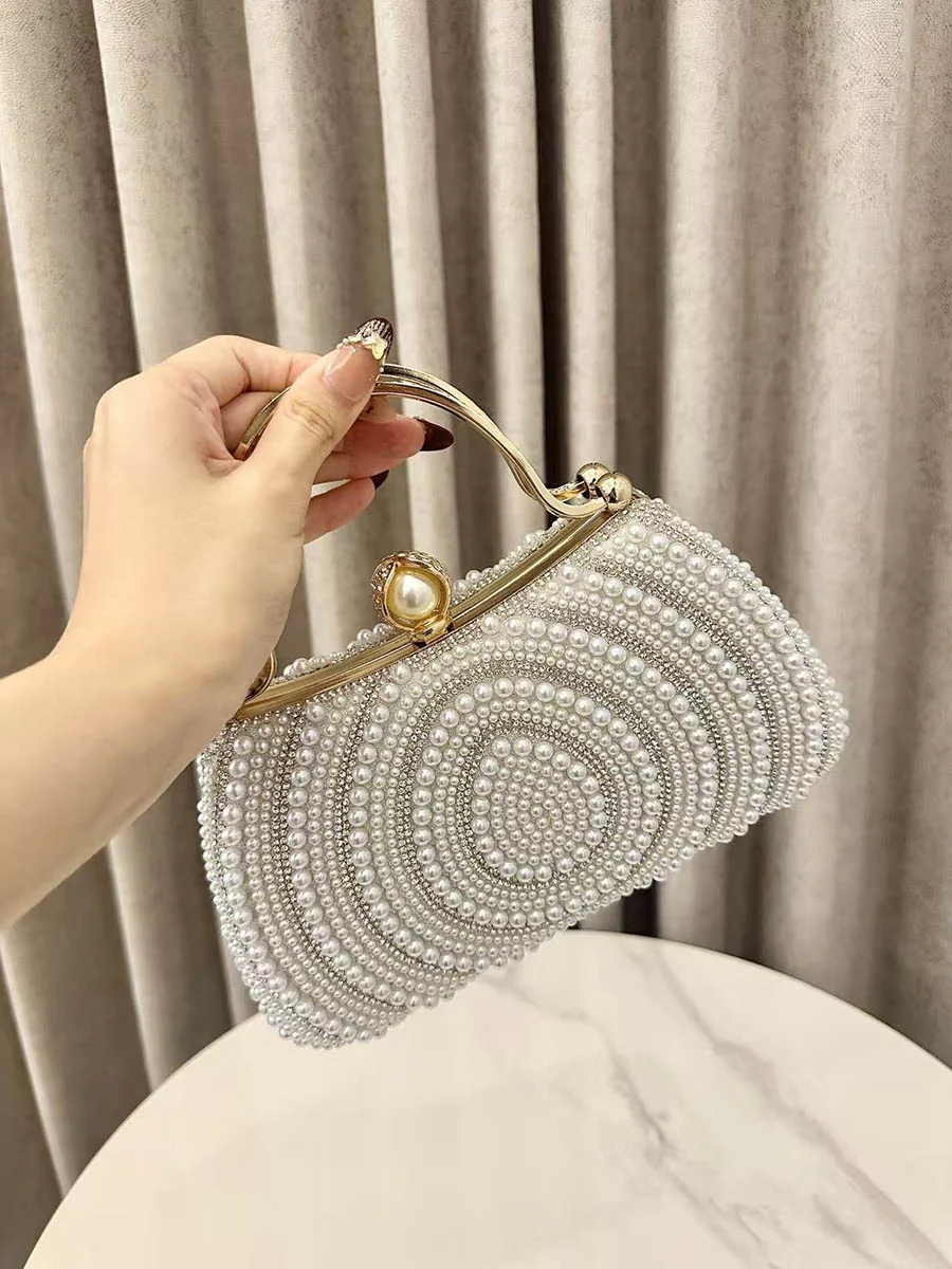 Geometric Lock Rhine Stones Shiny Crossbody Bags Evening Bags & Clutches - Image 2