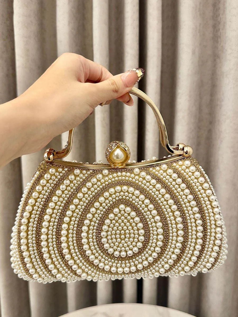 Geometric Lock Rhine Stones Shiny Crossbody Bags Evening Bags & Clutches - Image 3