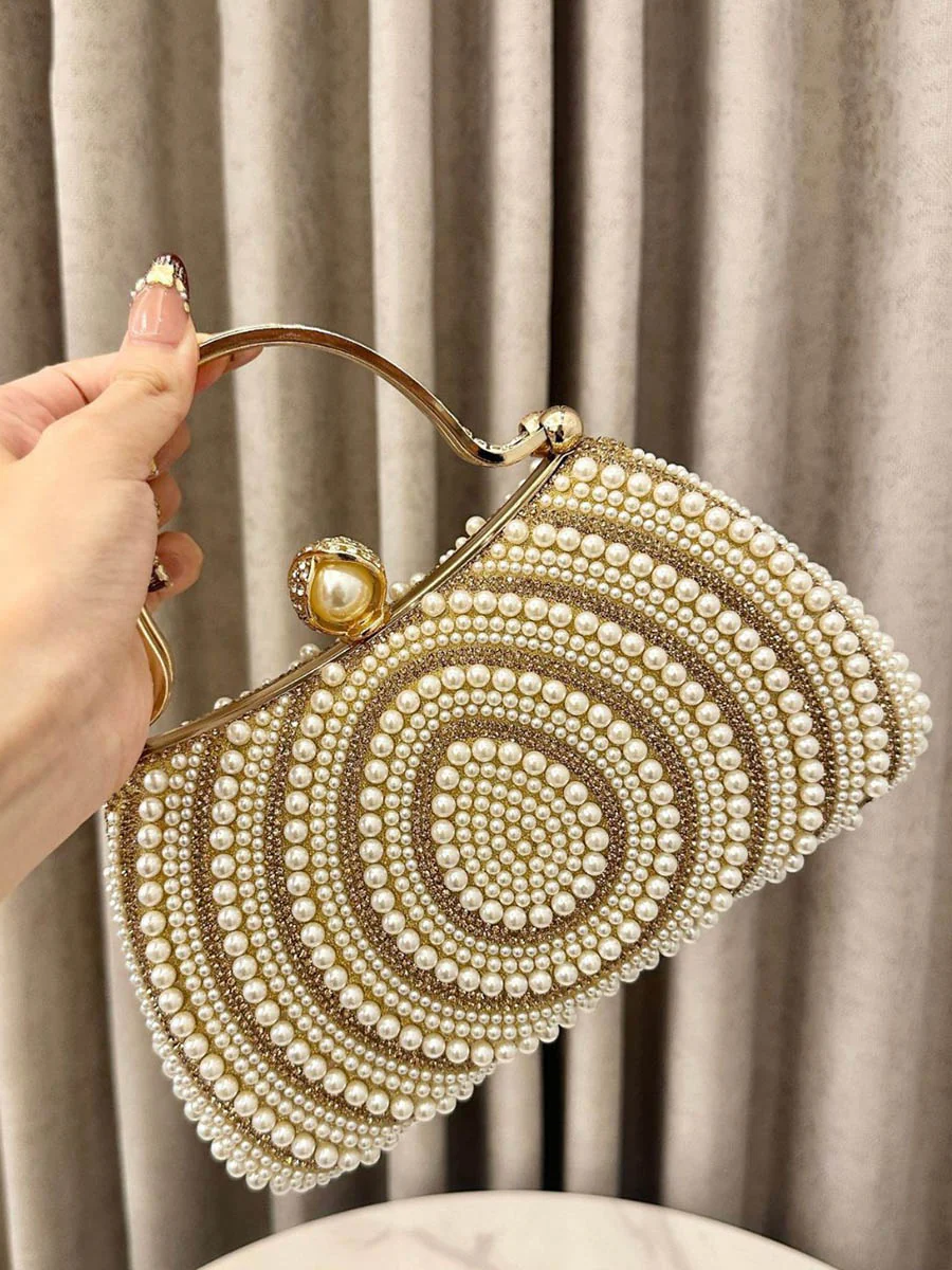 Geometric Lock Rhine Stones Shiny Crossbody Bags Evening Bags & Clutches - Image 4