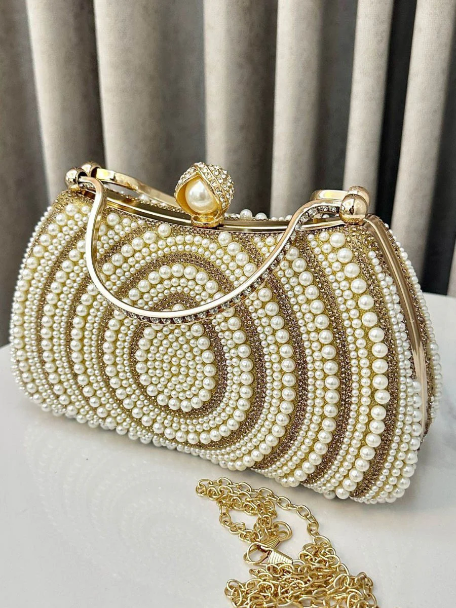 Geometric Lock Rhine Stones Shiny Crossbody Bags Evening Bags & Clutches - Image 5