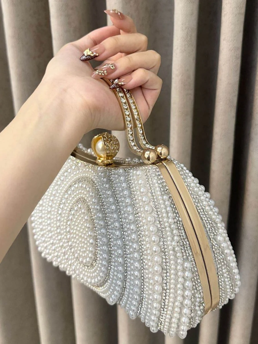 Geometric Lock Rhine Stones Shiny Crossbody Bags Evening Bags & Clutches - Image 7