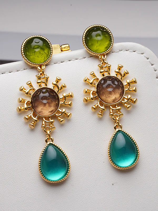 Geometric Multi-Colored Earrings Accessories - Image 2