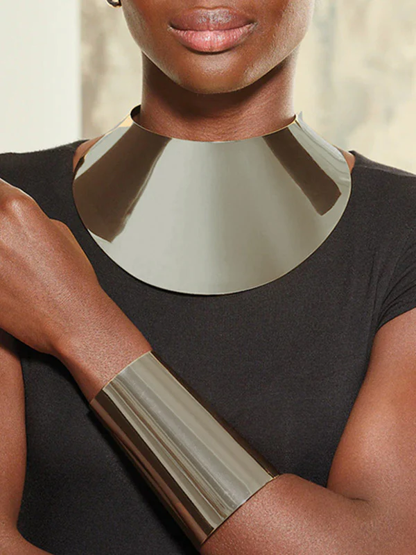 Geometric Necklaces Accessories + Earrings Accessories + Bracelet Accessories Three Pieces Set - Image 2