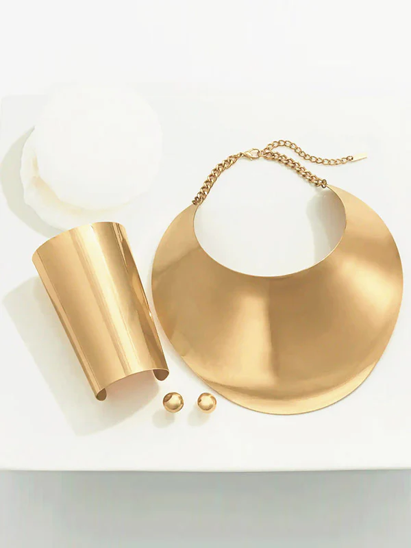 Geometric Necklaces Accessories + Earrings Accessories + Bracelet Accessories Three Pieces Set - Image 4