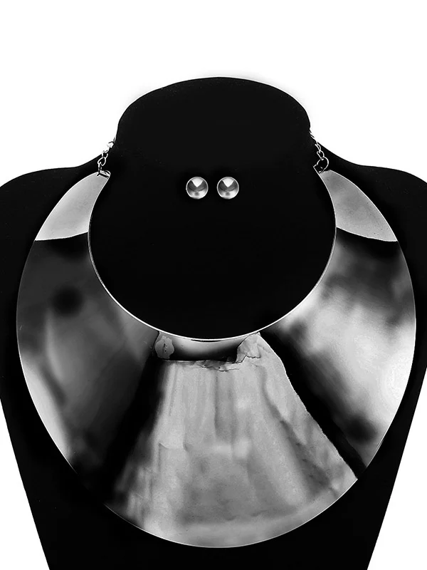 Geometric Necklaces Accessories + Earrings Accessories + Bracelet Accessories Three Pieces Set - Image 7