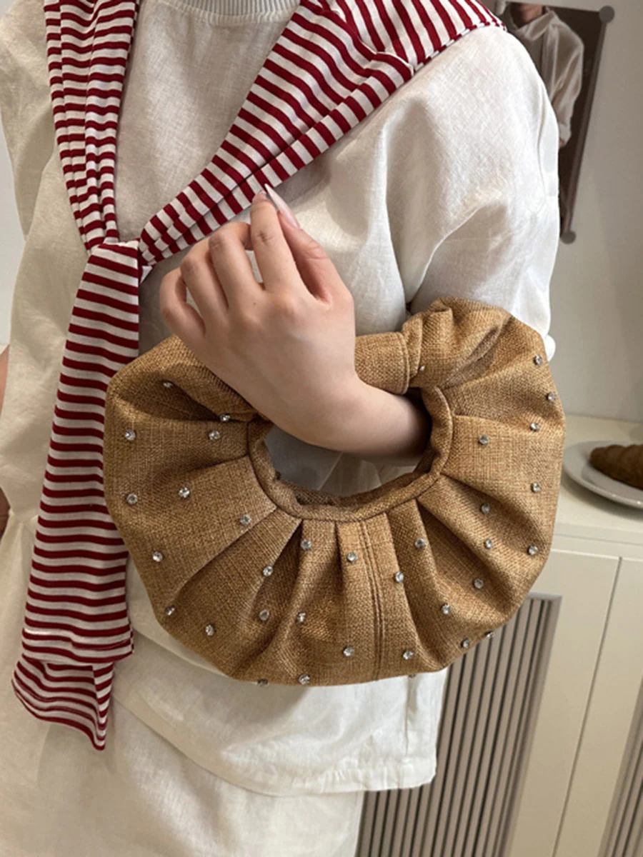 Geometric Pleated Rhine Stones Evening Bags & Clutches - Image 11