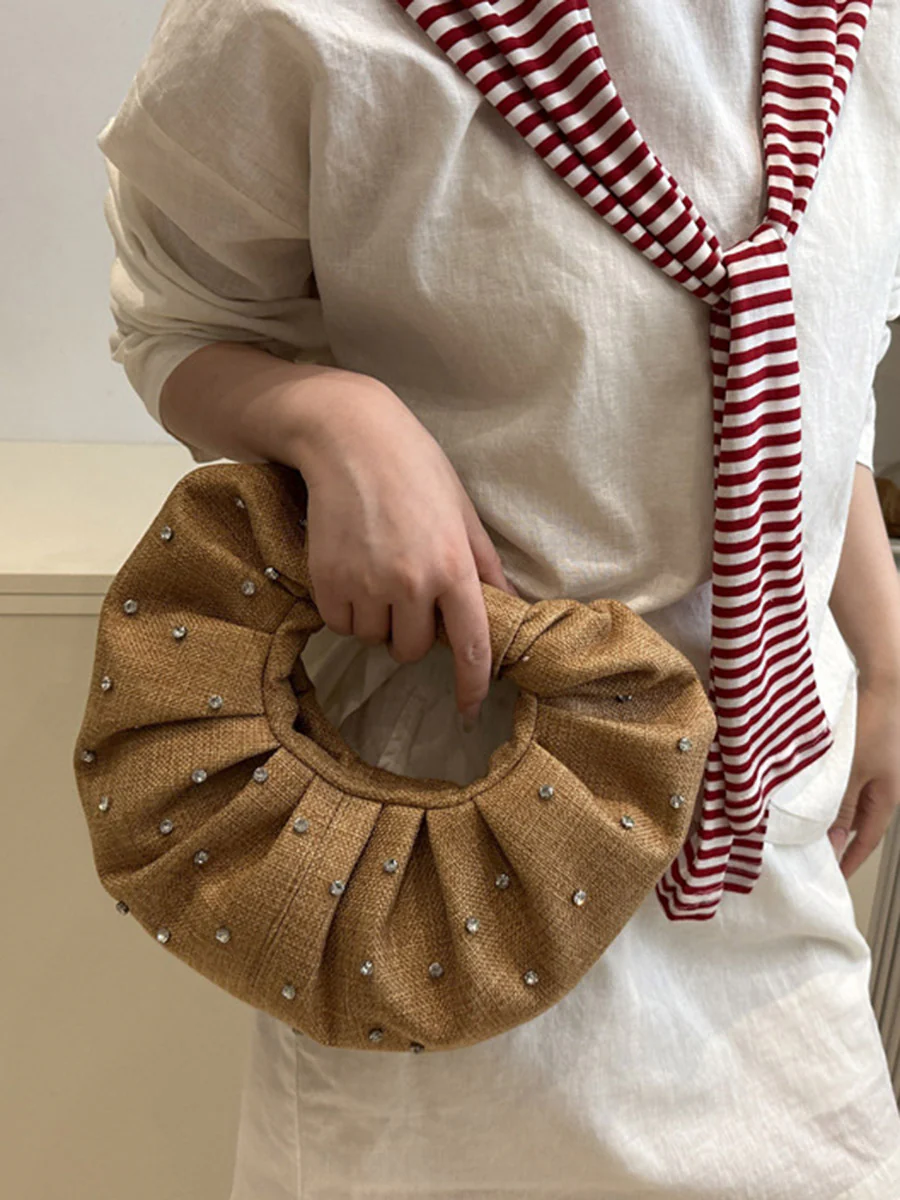 Geometric Pleated Rhine Stones Evening Bags & Clutches - Image 2