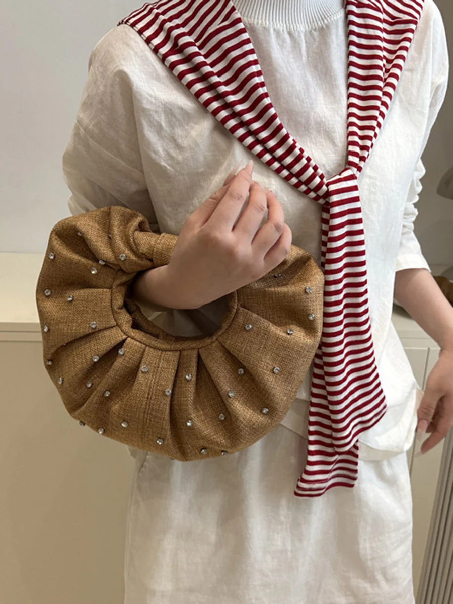 Geometric Pleated Rhine Stones Evening Bags & Clutches - Image 8