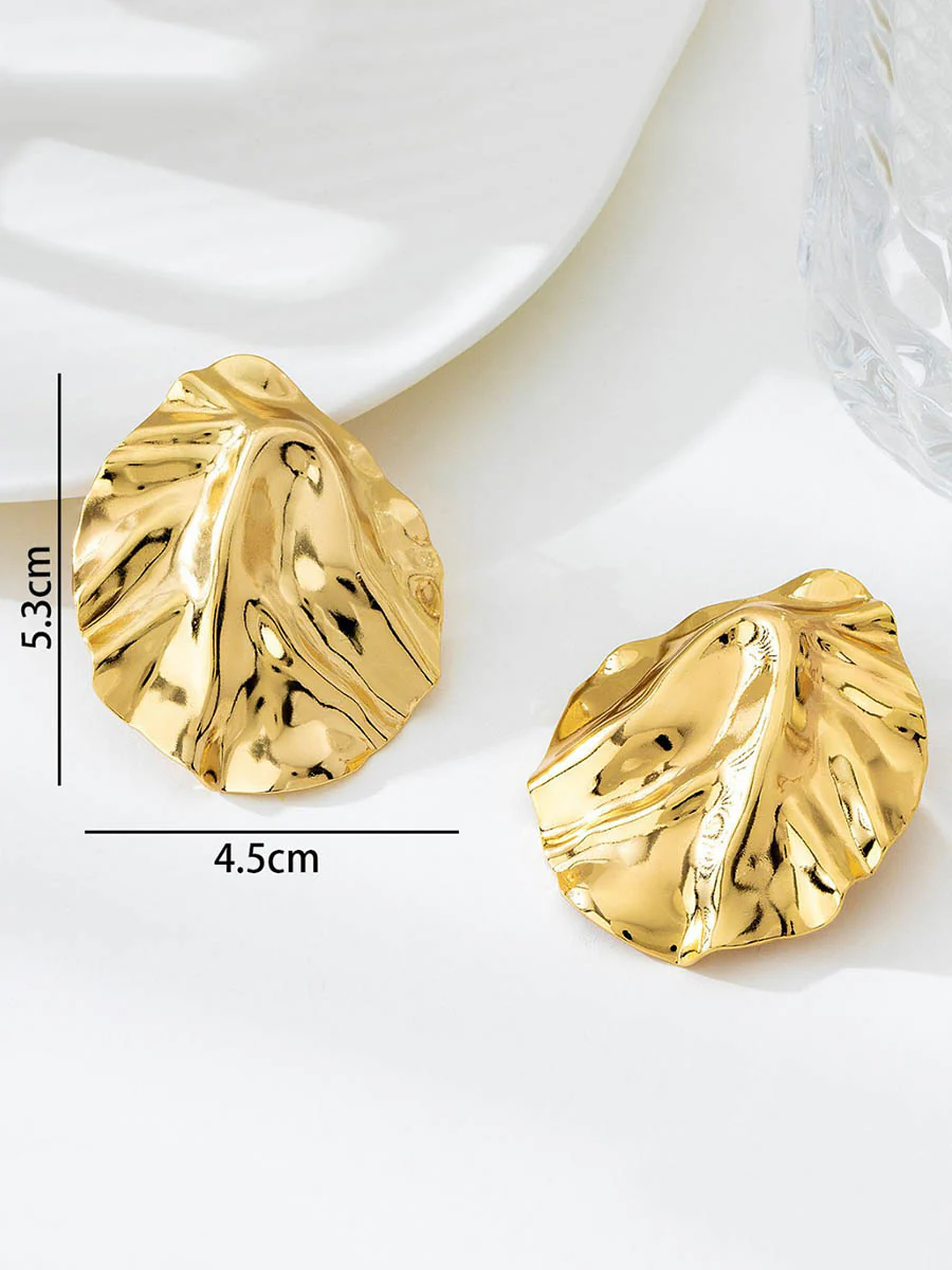 Geometric Pleated Shiny Earrings Accessories - Image 5