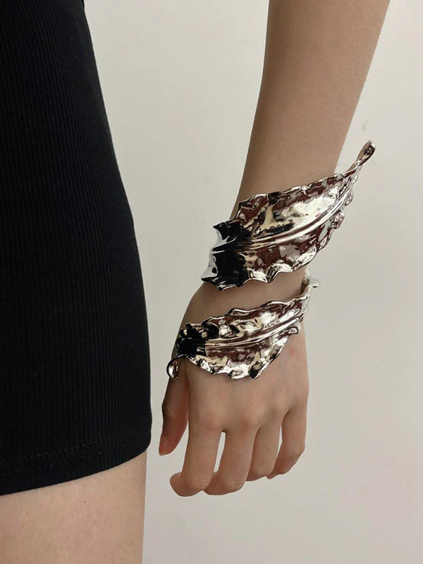 Geometric Pleated Shiny Solid Color Bracelet Accessories - Image 2