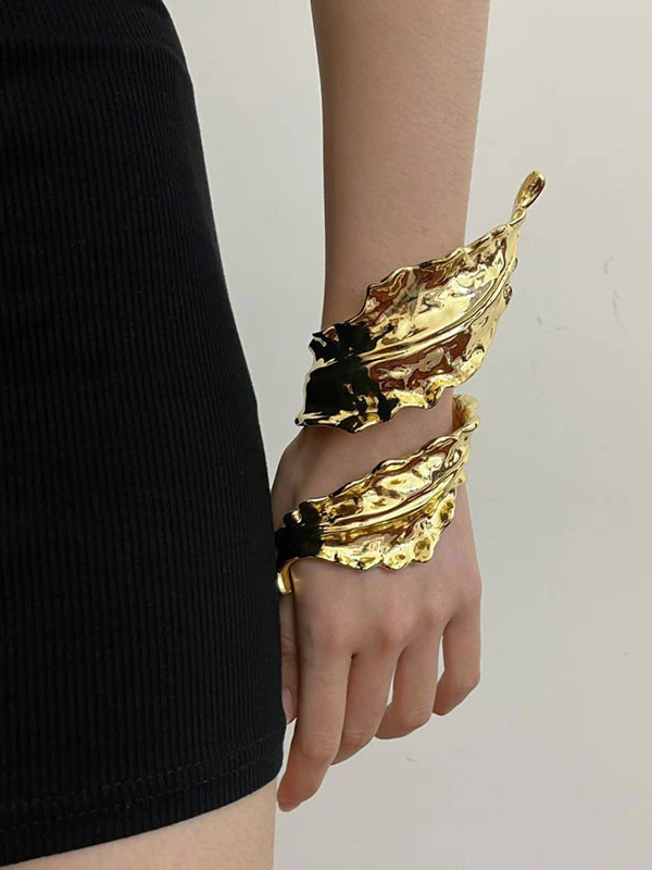 Geometric Pleated Shiny Solid Color Bracelet Accessories - Image 3