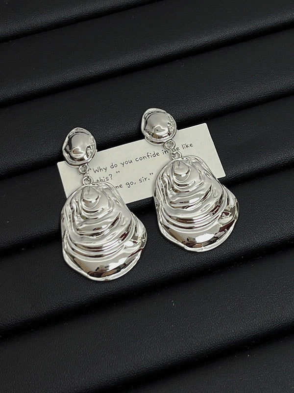 Geometric Pleated Solid Color Drop Earrings Earrings Accessories - Image 5