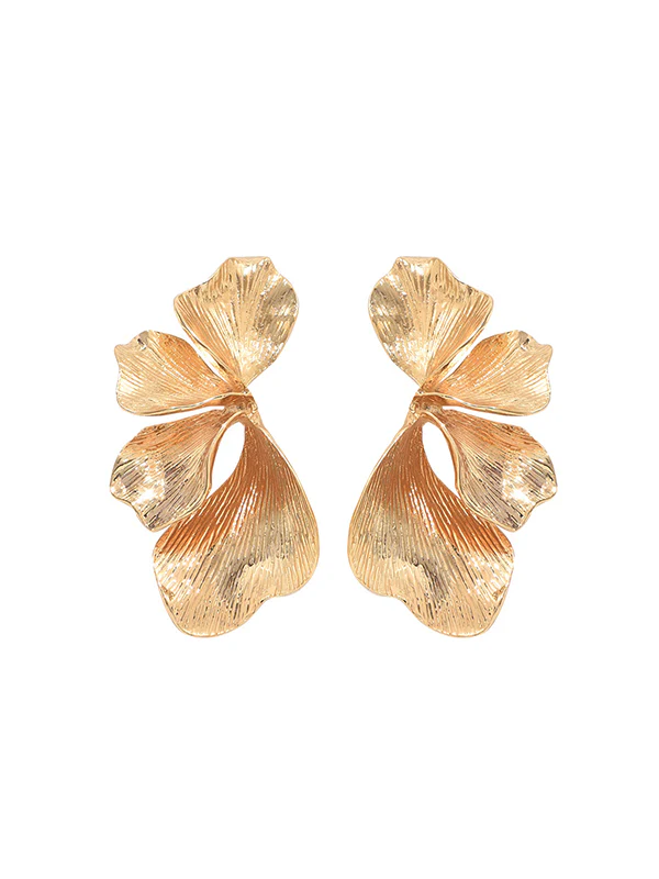 Geometric Pleated Solid Color Earrings Accessories - Image 3