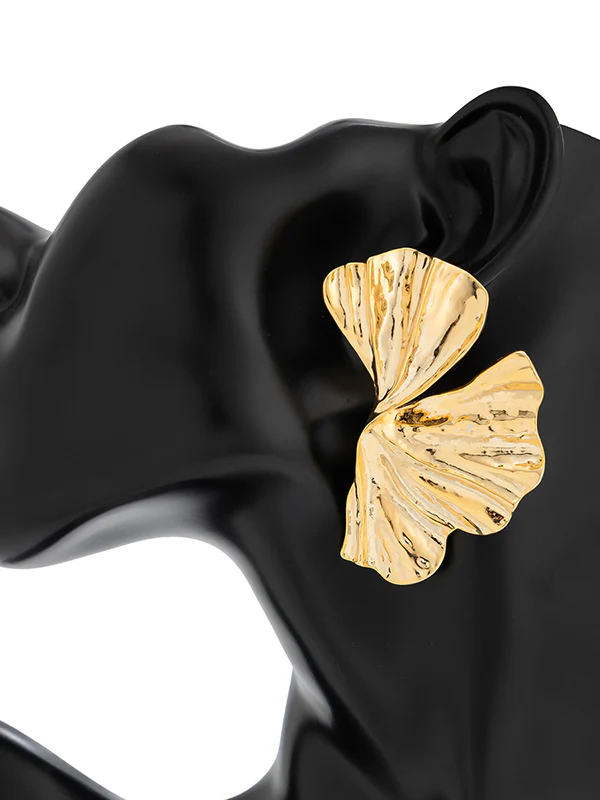 Geometric Pleated Solid Color Earrings Accessories - Image 5
