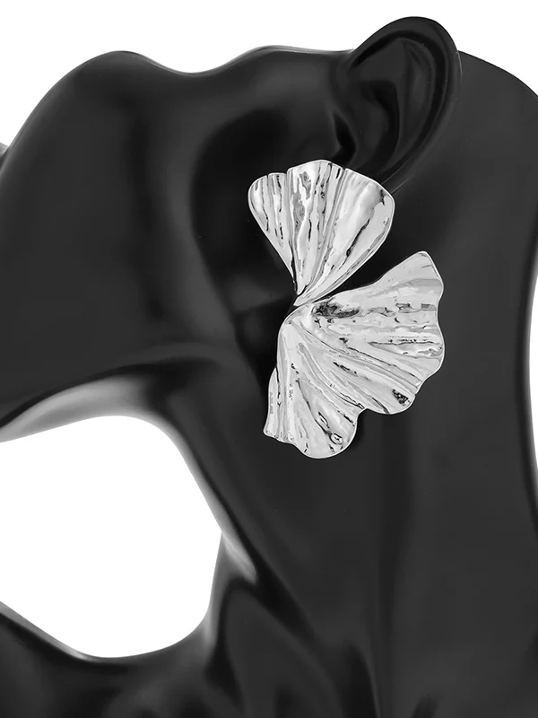 Geometric Pleated Solid Color Earrings Accessories - Image 6