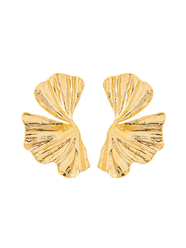 Geometric Pleated Solid Color Earrings Accessories - Image 8