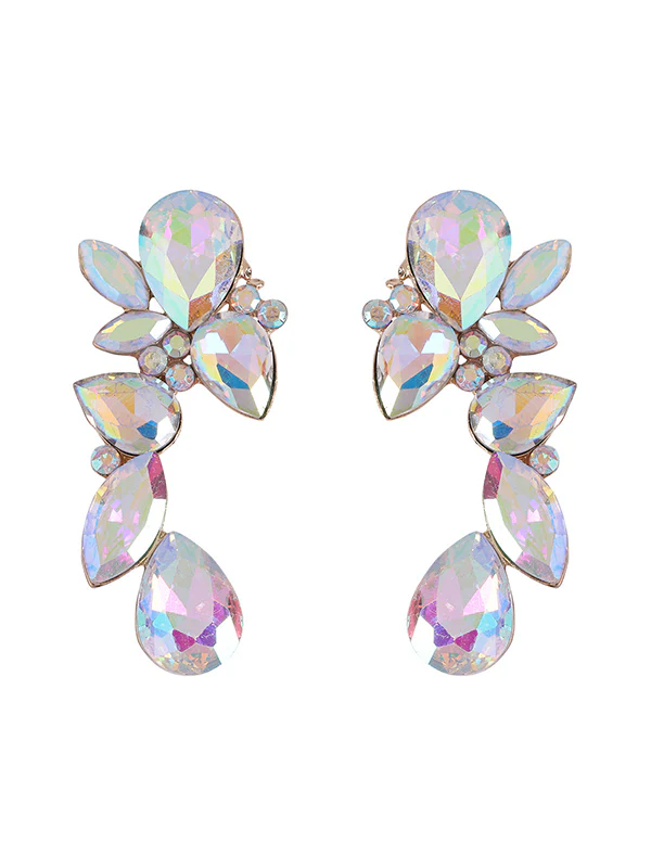 Geometric Rhine Stones Drop Earrings - Image 10