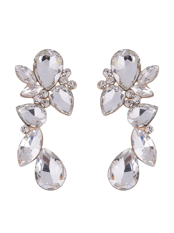 Geometric Rhine Stones Drop Earrings - Image 13