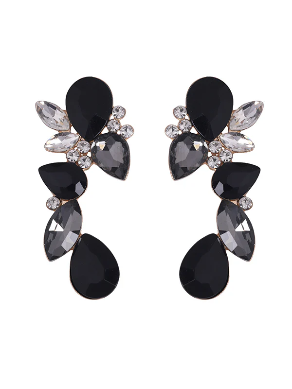Geometric Rhine Stones Drop Earrings - Image 14