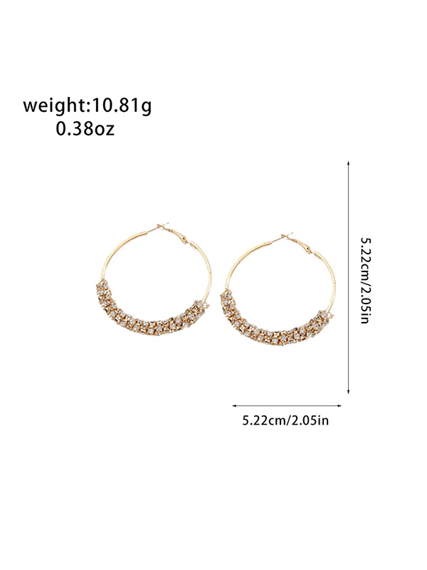 Geometric Rhine Stones Drop Earrings - Image 9